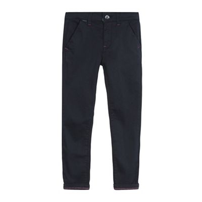 Boys' navy printed trousers